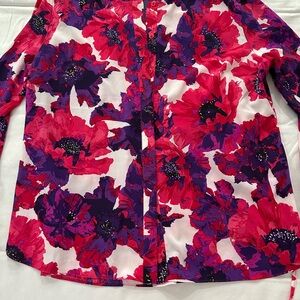 Calvin Klein Pink and Purple Floral Shirt